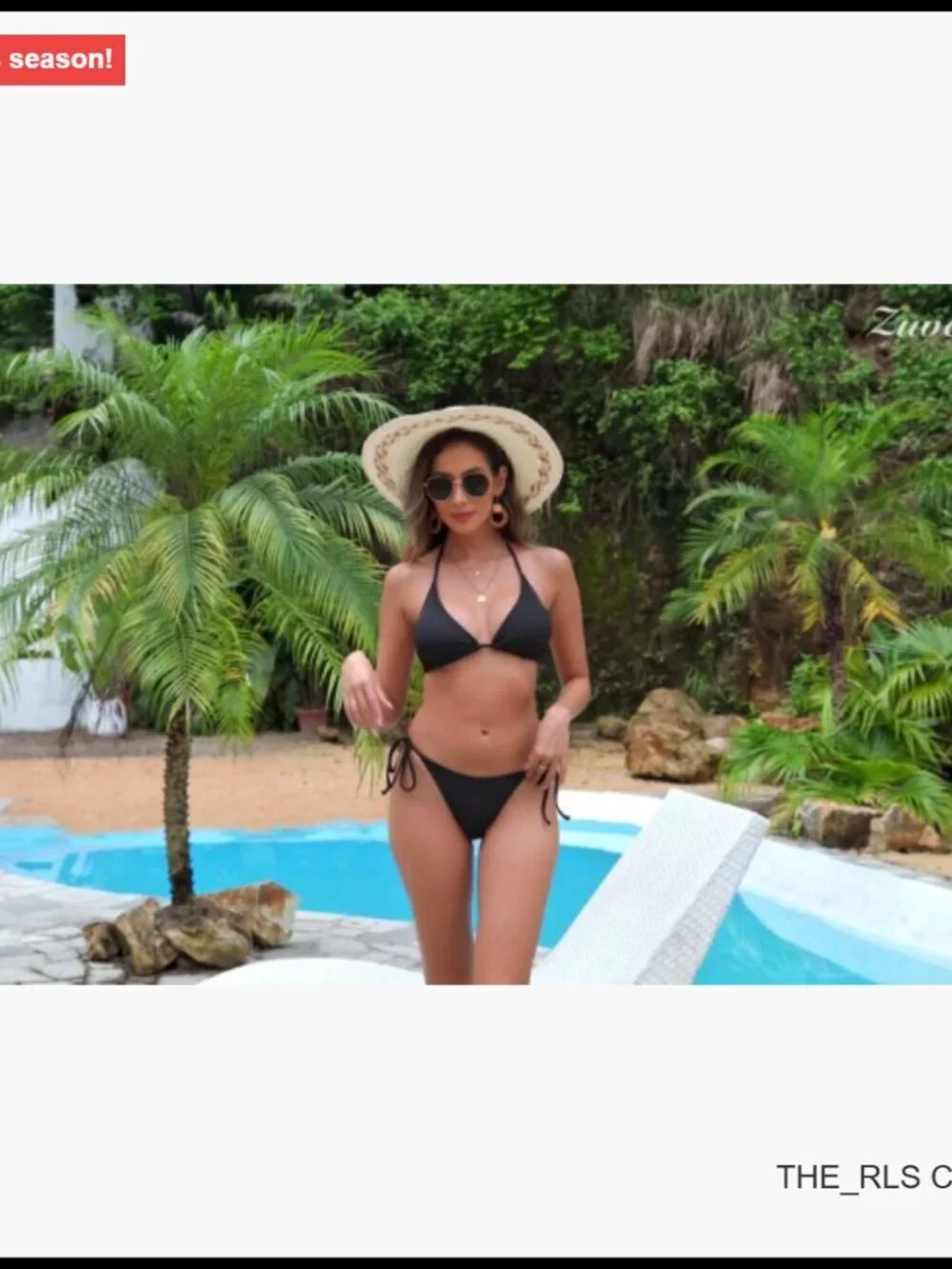 Recycled Polyester Spandex Ribbed Triangle Top String Cheeky Bikini Set